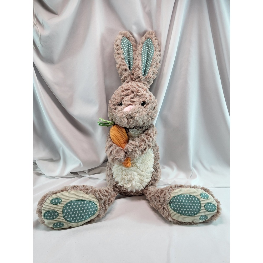 Pier 1 Percy Bunny Rabbit Big Feet Carrot 27" Large Stuffed Plush Brown Easter
